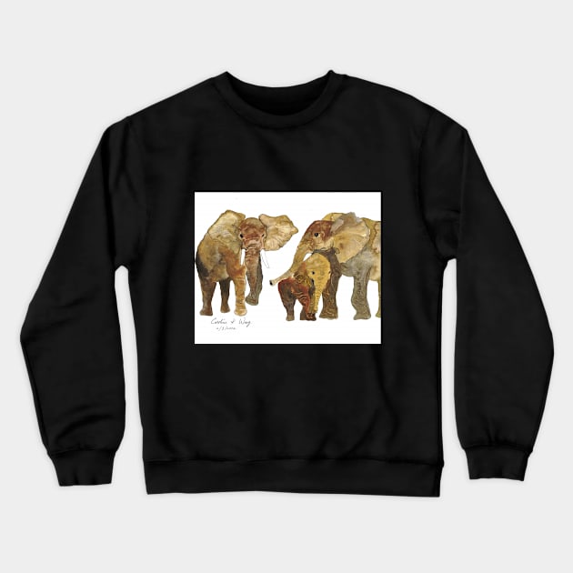 Elephant Crewneck Sweatshirt by Cwang